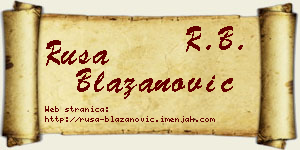 Rusa Blažanović vizit kartica